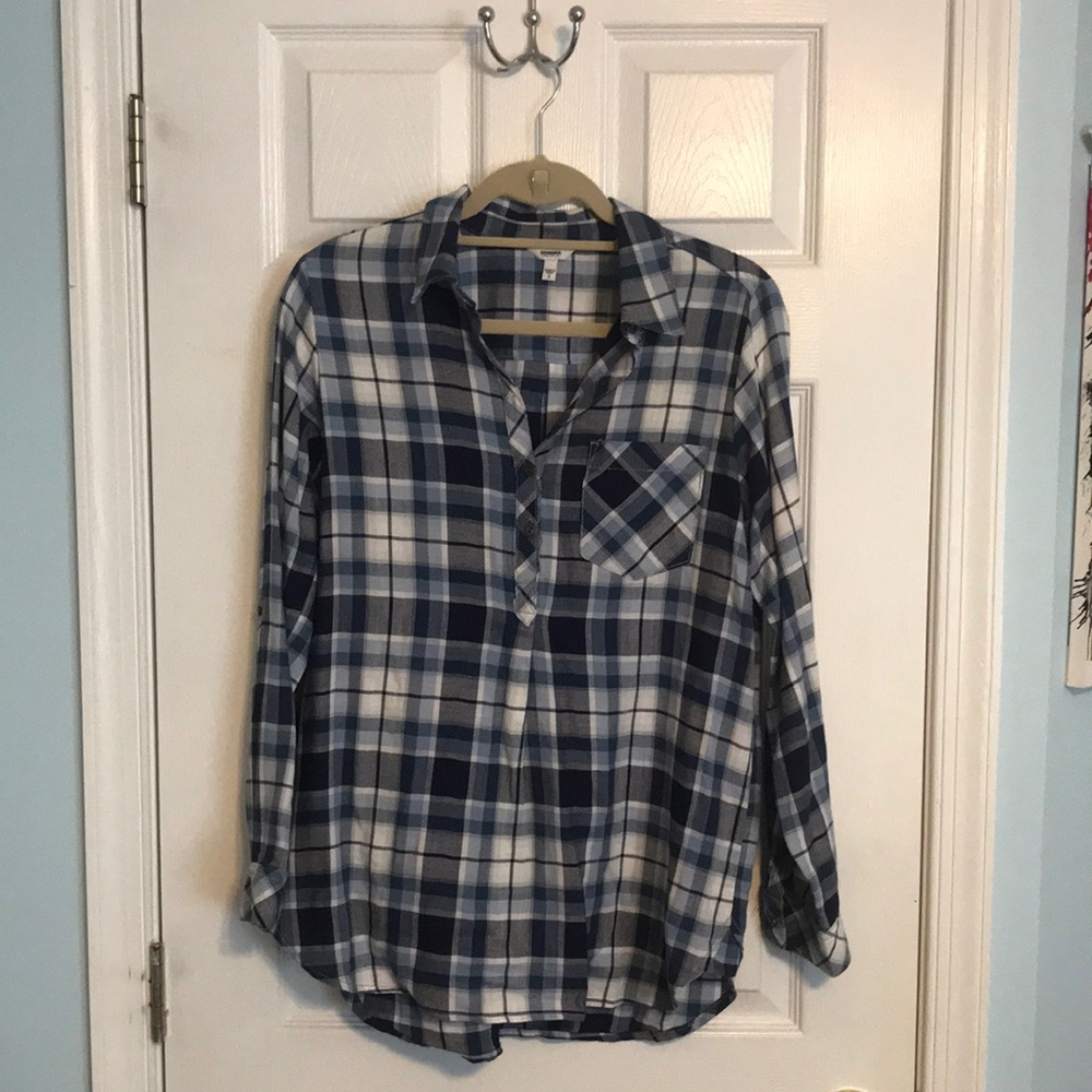 Never Worn Blue Plaid Top